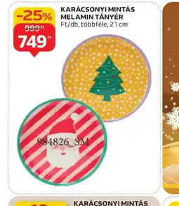 Auchan KARÁCSONYI MINTÁS MELAMIN TÁNYÉR ajánlat