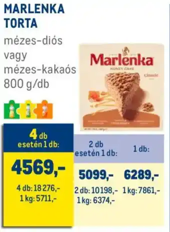 Metro Marlenka torta ajánlat