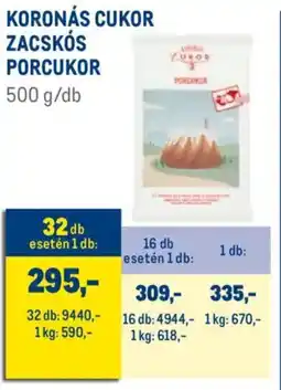 Metro Koronás Cukor zacskós porcukor ajánlat