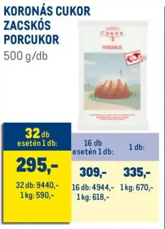 Metro Koronás Cukor zacskós porcukor ajánlat
