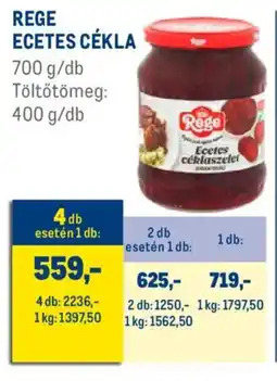 Metro Rege Ecetes cékla ajánlat