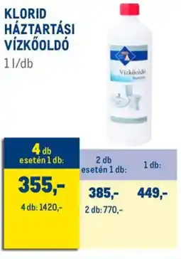 Metro Klorid háztartási vízkőoldó ajánlat