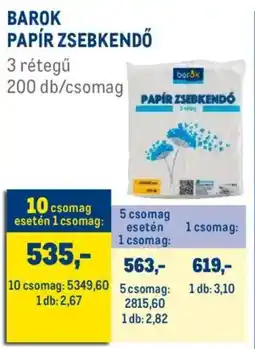 Metro Barok Papír zsebkendő ajánlat