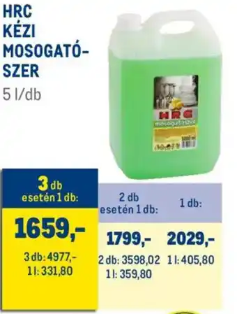 Metro HRC Kézi mosogatószer ajánlat
