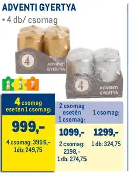 Metro Adventi gyertya ajánlat