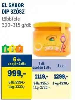 Metro El Sabor Dip szósz ajánlat