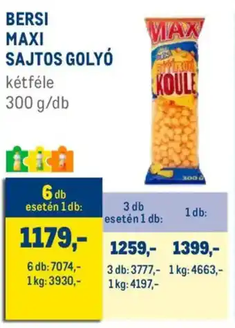 Metro Bersi Maxi Sajtos golyó ajánlat