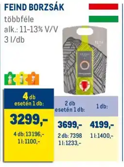 Metro Feind Borzsák ajánlat