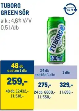 Metro Tuborg Green sör ajánlat