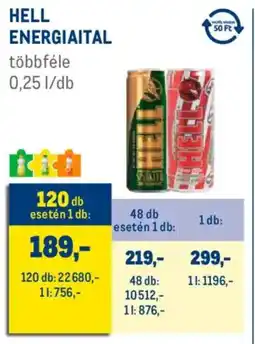 Metro Hell Energiaital ajánlat