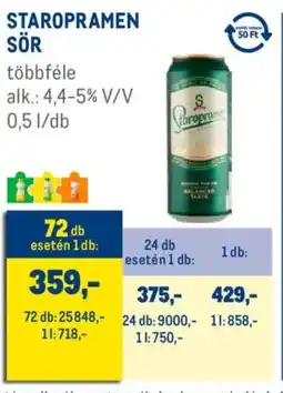 Metro Staropramen sör ajánlat