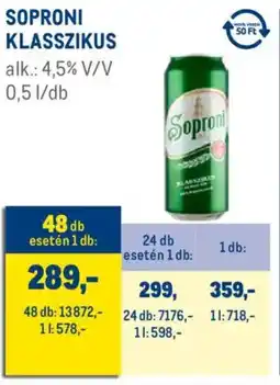 Metro Soproni Klasszikus ajánlat