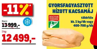 Gyorsfagyasztott hízott kacsamáj
