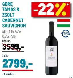 Metro Gere Tamás & Zsolt Cabernet Sauvignon ajánlat