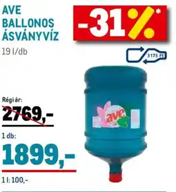 Metro Ave Ballonos ásványvíz ajánlat