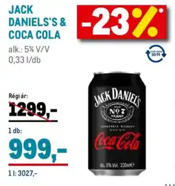 Metro Jack Daniels's & Coca Cola ajánlat