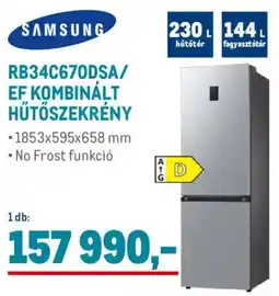Metro Samsung RB34C670DSA/EF kombinált hűtőszekrény ajánlat