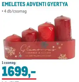 Metro Emeletes adventi gyertya ajánlat