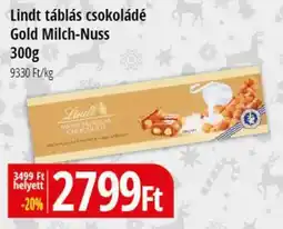 Real Lindt táblás csokoládé Gold Milch-Nuss ajánlat
