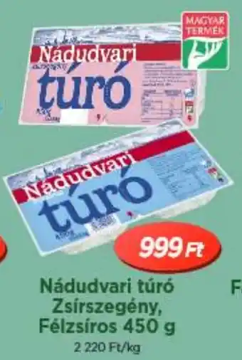 Nádudvari túró Zsírszegény, Félzsíros