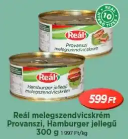 Real Reál melegszendvicskrém Provanszi, Hamburger jellegű ajánlat