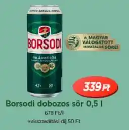 Real Borsodi dobozos sör ajánlat
