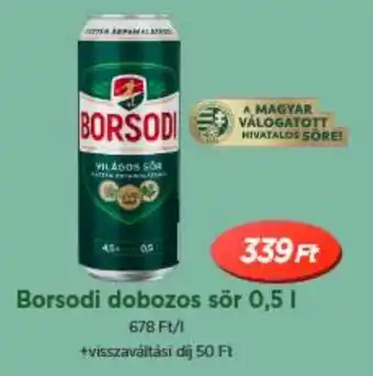 Real Borsodi dobozos sör ajánlat