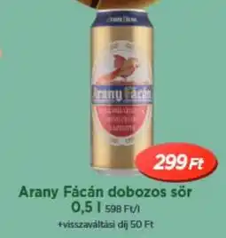 Real Arany Fácán dobozos sör ajánlat