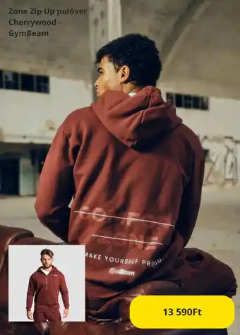 Zone Zip Up pulóver Cherrywood - GymBeam
