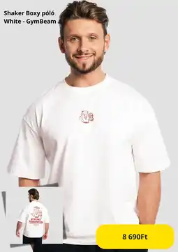 GymBeam Shaker Boxy póló White - GymBeam ajánlat