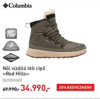 Intersport Columbia Női vízálló téli cipő Red Hills ajánlat