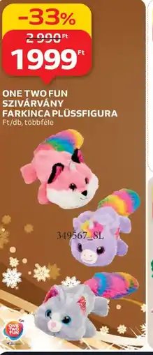 Auchan One two fun szivárvány farkinca plüssfigura ajánlat