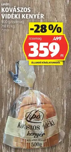ALDI Lipóti Kovászos vidéki kenyér ajánlat