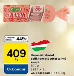 Tesco Ceres Szívbarát csökkentett sótartalmú kenyér ajánlat