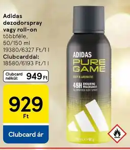 Tesco Adidas dezodorspray, roll-on ajánlat