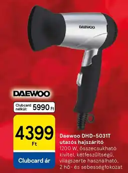Tesco Daewoo DHD-5031T utazós hajszárító ajánlat