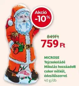 Herbaház MICROSE Tejcsokoládé Mikulás hozzáadott cukor nélkül, édesítőszerrel ajánlat