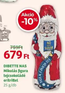 Herbaház DIBETTE NAS Mikulás figura tejcsokoládé eritrittel ajánlat