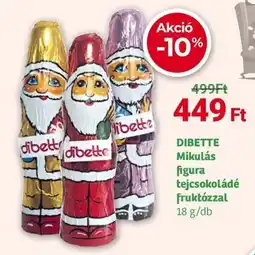 Herbaház DIBETTE Mikulás figura tejcsokoládé fruktózzal ajánlat