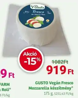 Herbaház GUSTO Vegán Fresco Mozzarella készítmény ajánlat