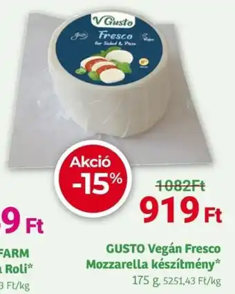 Herbaház GUSTO Vegán Fresco Mozzarella készítmény ajánlat