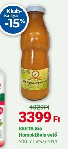 Herbaház BERTA BIO Homoktövis velő ajánlat