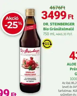 Herbaház DR. STEINBERGER Bio Gránátalmalé ajánlat