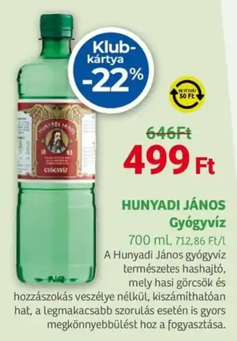 Herbaház HUNYADI JÁNOS Gyógyvíz ajánlat