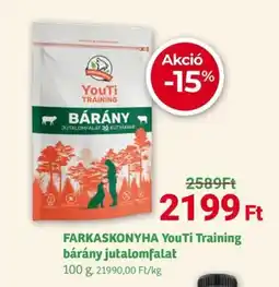 Herbaház FARKASKONYHA YouTi Training bárány jutalomfalat ajánlat