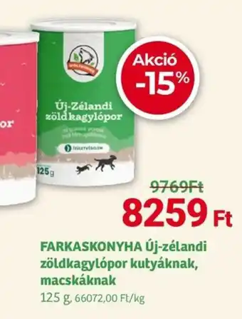 Herbaház FARKASKONYHA Új-zélandi zöldkagylópor kutyáknak, macskáknak ajánlat