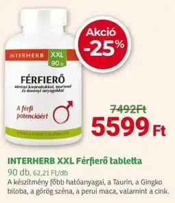 Herbaház INTERHERB XXL Férfierő tabletta ajánlat