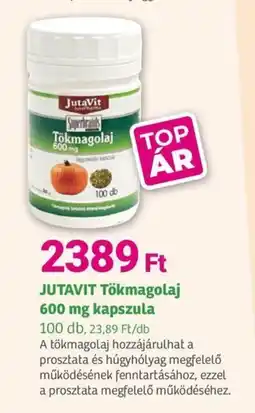 Herbaház JUTAVIT Tökmagolaj kapszula ajánlat
