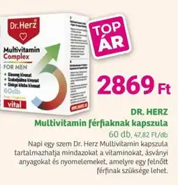 Herbaház DR. HERZ Multivitamin férfiaknak kapszula ajánlat