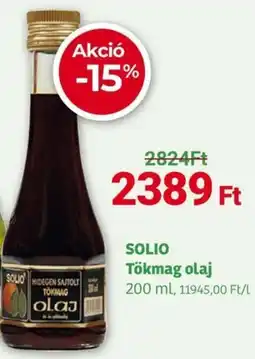 Herbaház SOLIO Tökmag olaj ajánlat